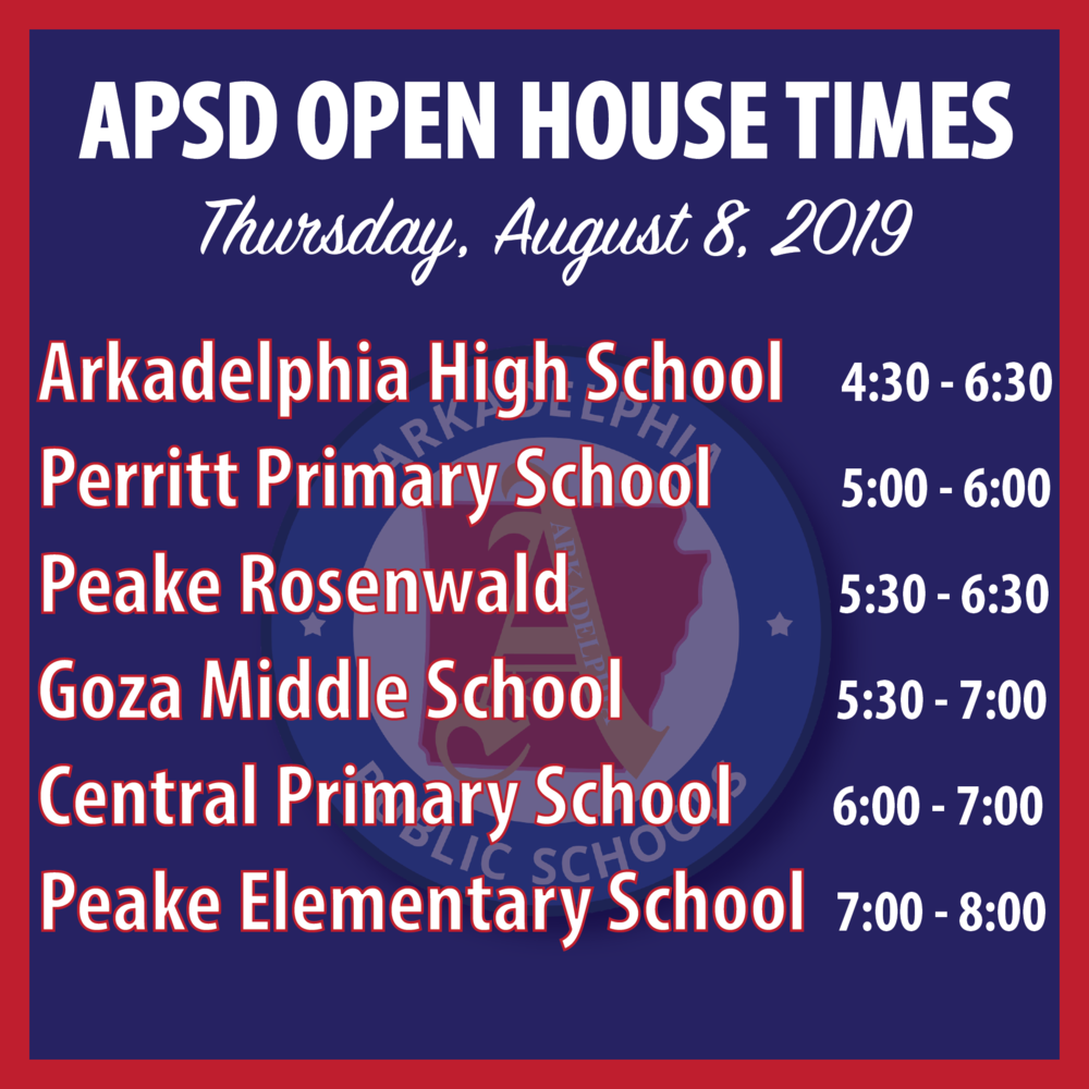 District wide open house schedule 