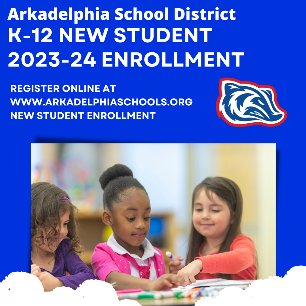 ​If you have a child who will be new to the Arkadelphia School District in the 2023-24 School Year, online enrollment is now open. 