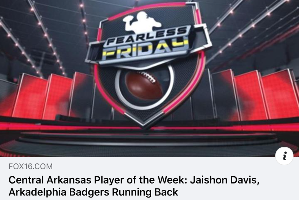 Jaishon Davis Central Arkansas Player of the Week