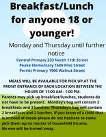 Breakfast/Lunch opportunities